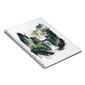 Carnet Paysage antique de l'encre chinoise avec cascade (Côté Droit)