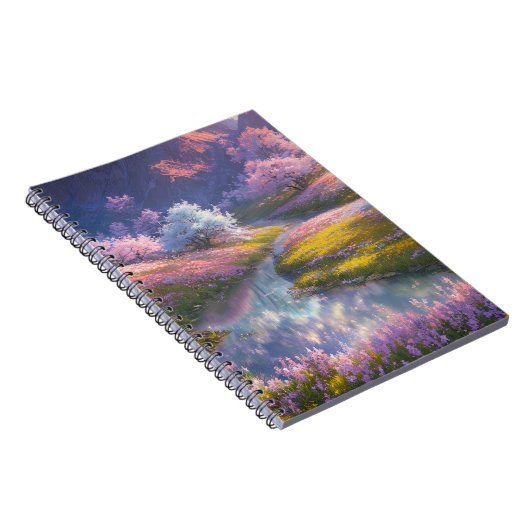 Carnet Paysage débordant de Flore rose délicate (Côté Droit)