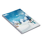 Carnet Paysage d'hiver du village du soir avec neige (Côté Droit)