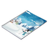 Carnet Paysage d'hiver du village du soir avec neige (Côté gauche)