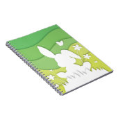 Carnet Paysage du printemps, lapin de pâques sur l'herbe (Côté Droit)