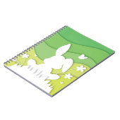 Carnet Paysage du printemps, lapin de pâques sur l'herbe (Côté gauche)