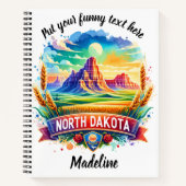 Carnet Paysage dynamique du Dakota du Nord au coucher du  (Devant)