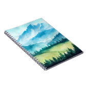 Carnet Paysage montagneux. Illustration aquarelle. (Côté Droit)