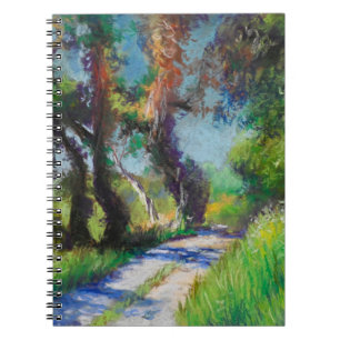 Carnet Paysage Pastel d'Oliveraie Ensoleillée