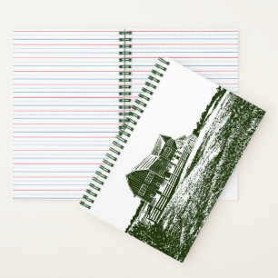 Carnet Paysage rural maison de ferme de style coupe
