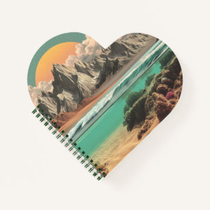 Carnet Paysage surréaliste d'océan et de montagnes avec d