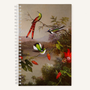 Carnet Paysage tropical avec dix colibris