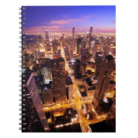 Carnet Paysage urbain la nuit de Chicago (Devant)