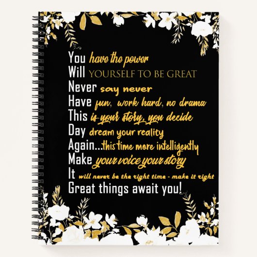 Carnet PC portable d'affirmation positive (Devant)
