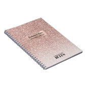 Carnet PDG Dame de Boss Rose Or Glitter Nom et Titre (Côté Droit)