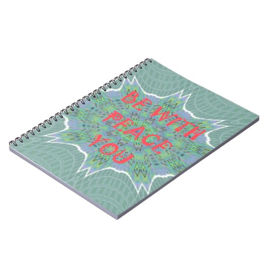 Carnet Peace Be With You Inspirational Graphic Art Text (Côté gauche)