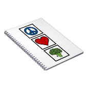 Carnet Peace Love and Broccoli Spiral Bound (Côté Droit)