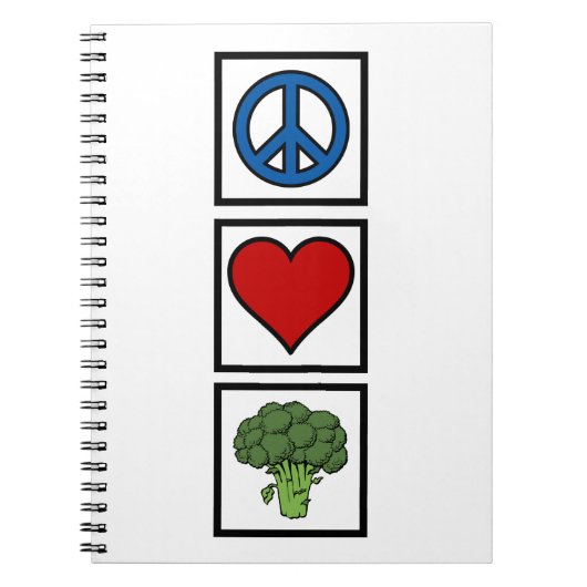 Carnet Peace Love and Broccoli Spiral Bound (Devant)