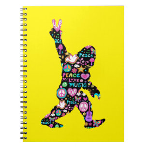 Carnet Peace Love Bigfoot Hippie Funny Bigfoot Lover