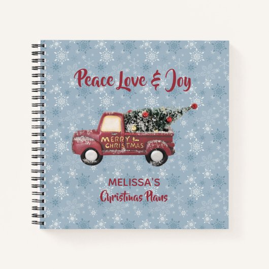 Carnet Peace Love & Joy Toy Camion Joyeux Noël (Devant)