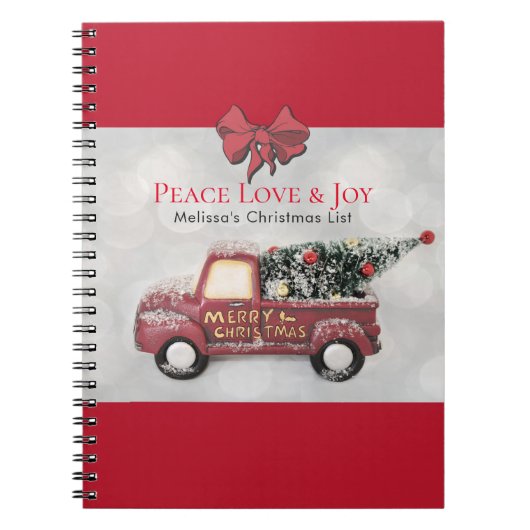 Carnet Peace Love & Joy Toy Camion Joyeux Noël (Devant)