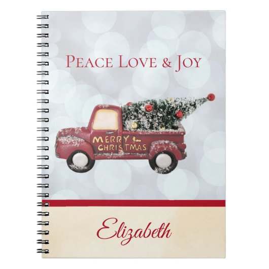 Carnet Peace Love & Joy Toy Truck Joyeux Noël (Devant)
