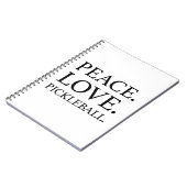 Carnet Peace Love Pickleball (Côté gauche)