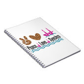 Carnet Peace Love Synchro Synchronisé Natation Artistique (Côté Droit)