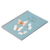 Carnet Peach Chic Blue Butterflies  (Côté gauche)