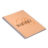 Carnet Peach Fuzz Nom Personnalisé Élégant (Côté Droit)