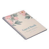 Carnet Peach Peonies Sage Floral Budget Mariage (Côté Droit)