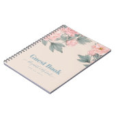 Carnet Peach Peonies Sage Floral Budget Mariage (Côté gauche)