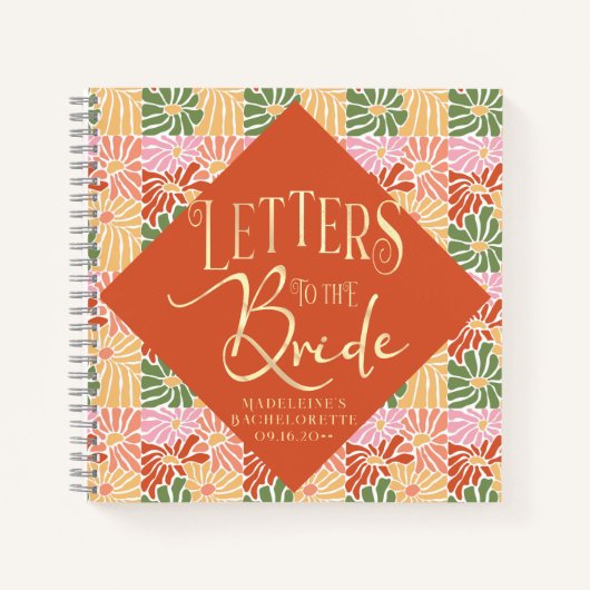 Carnet Peach rose Super Floral Abstrait (Devant)