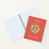 Carnet Peach Wreath & Greenergie Monogramme initial (Intérieur)