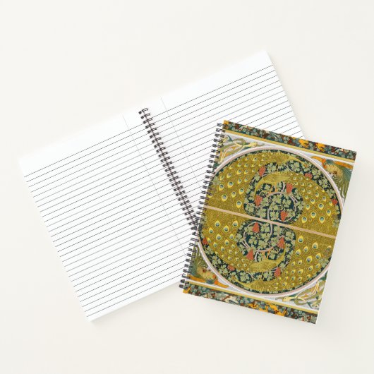 Carnet Peacock Art Nouveau Style rond design complexe (Intérieur)
