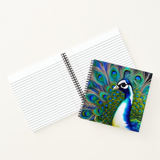 Carnet Peacock blanc bleu et vert Piebald (Intérieur)