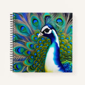 Carnet Peacock blanc bleu et vert Piebald (Devant)