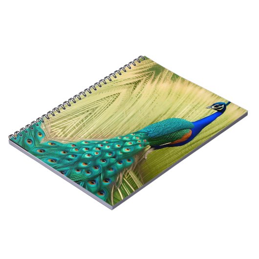 Carnet Peacock bleu dans l'herbe (Côté gauche)