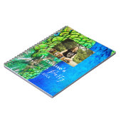 Carnet Peacock Blue Green Feather Texture Été Photos (Côté gauche)