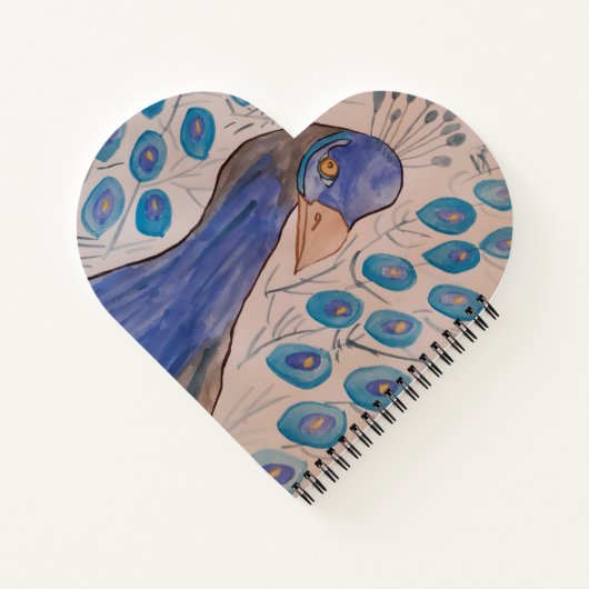 Carnet Peacock Blue Heart (Dos)