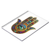Carnet Peacock Color Flower Petals Hamsa Green Third Eye (Côté gauche)