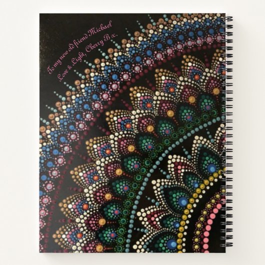 Carnet Peacock dot art mandala art spirituel (Dos)