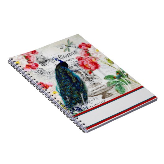 Carnet Peacock et rose (Côté Droit)
