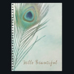 Carnet Peacock Feather Boho Chic Aquarelle personnalisée<br><div class="desc">Peacock Feather Boho Chic Watercolor Carnet personnalisé du journal. Customisez le devant avec ou sans texte.</div>