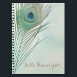 Carnet Peacock Feather Boho Chic Aquarelle personnalisée<br><div class="desc">Peacock Feather Boho Chic Watercolor Carnet personnalisé du journal. Customisez le devant avec ou sans texte.</div>