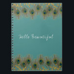 Carnet Peacock Feather & Gold Dots N'IMPORTE QUELLE COULE<br><div class="desc">Peacock Feather & Gold Dots N'IMPORTE QUEL COULEUR Boho Chic Journal Carnet. Customisez le devant avec ou sans texte.</div>