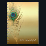 Carnet Peacock Feather Or Exotic Boho Chic Glam Personnal<br><div class="desc">Peacock Plumes or Exotic Boho Chic Glam Carnet personnalisé. Customisez le devant avec ou sans texte.</div>