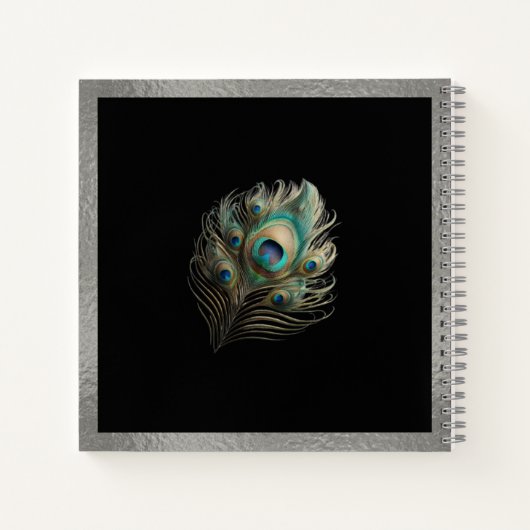 Carnet Peacock Feather, Silver Bordure Dur Couverture Ske (Dos)