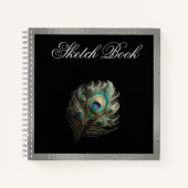 Carnet Peacock Feather, Silver Bordure Dur Couverture Ske (Devant)