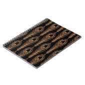 Carnet Peacock Feathers, Luxury Oriental Motif. (Côté gauche)
