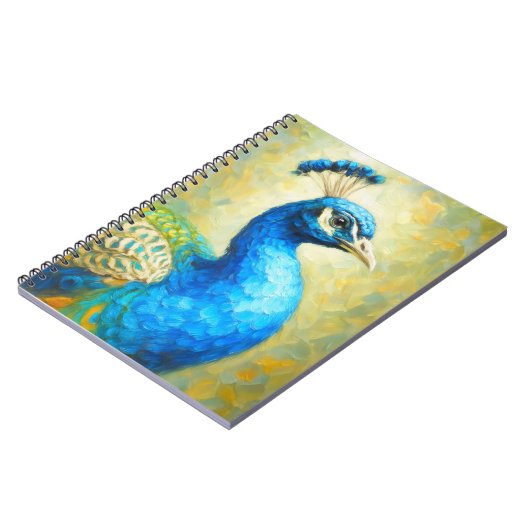 Carnet Peacock Impressionist Art Notebook | Elegant Bird  (Côté gauche)