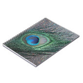 Carnet Peacock noir brillant plume encore vie (Côté gauche)