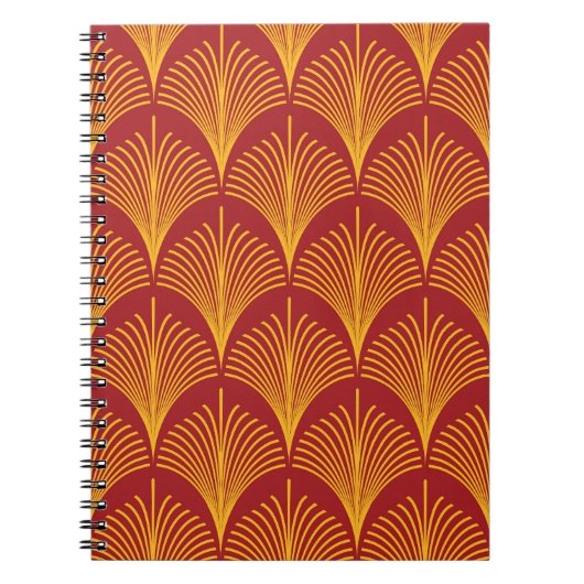 Carnet Peacock or rouge : Art Déco. (Devant)