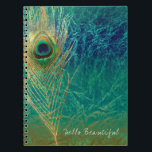 Carnet Peacock Plumes Bleu Turquoise Or Glam Boho Chic<br><div class="desc">Peacock Plumes Bleu Turquoise Or Glam Boho Carnet chic. Customisez le devant avec ou sans texte.</div>